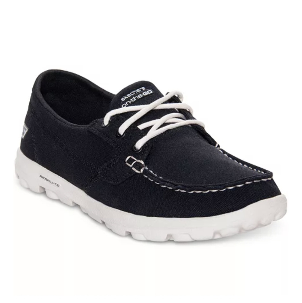 Skechers On-The-Go Woman's Black Clipper Boat Casual Shoes Size 9‎